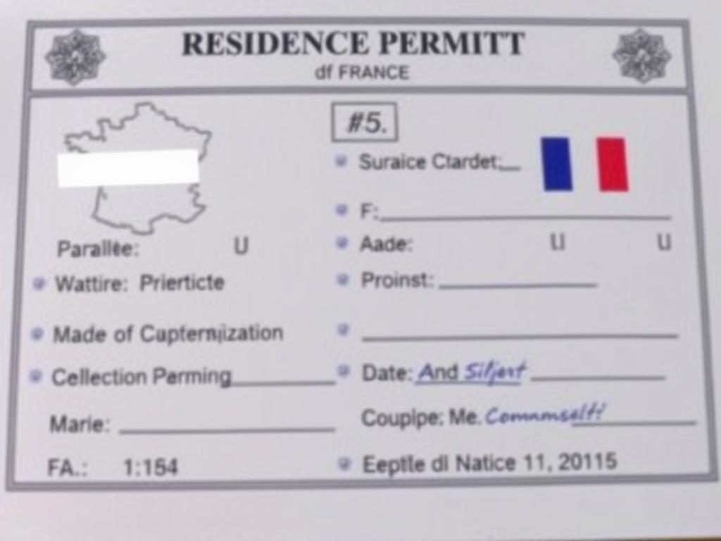 Residence permit of Franceфото