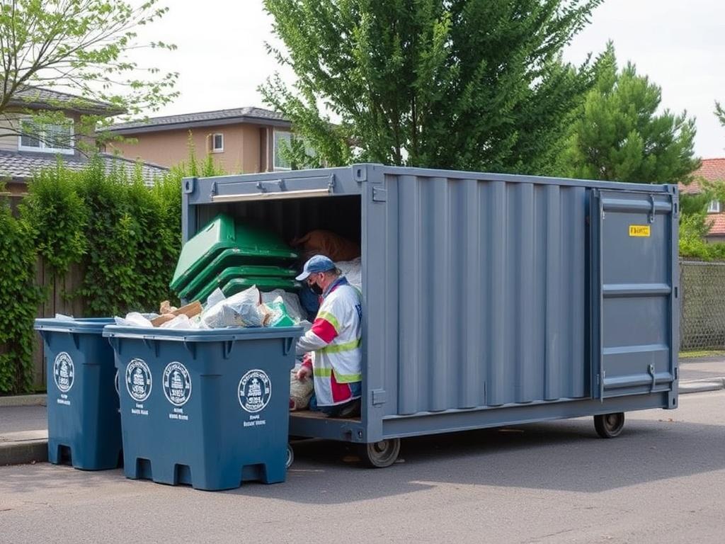 Garbage removal by containerфото